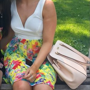 White and yellow floral dress!